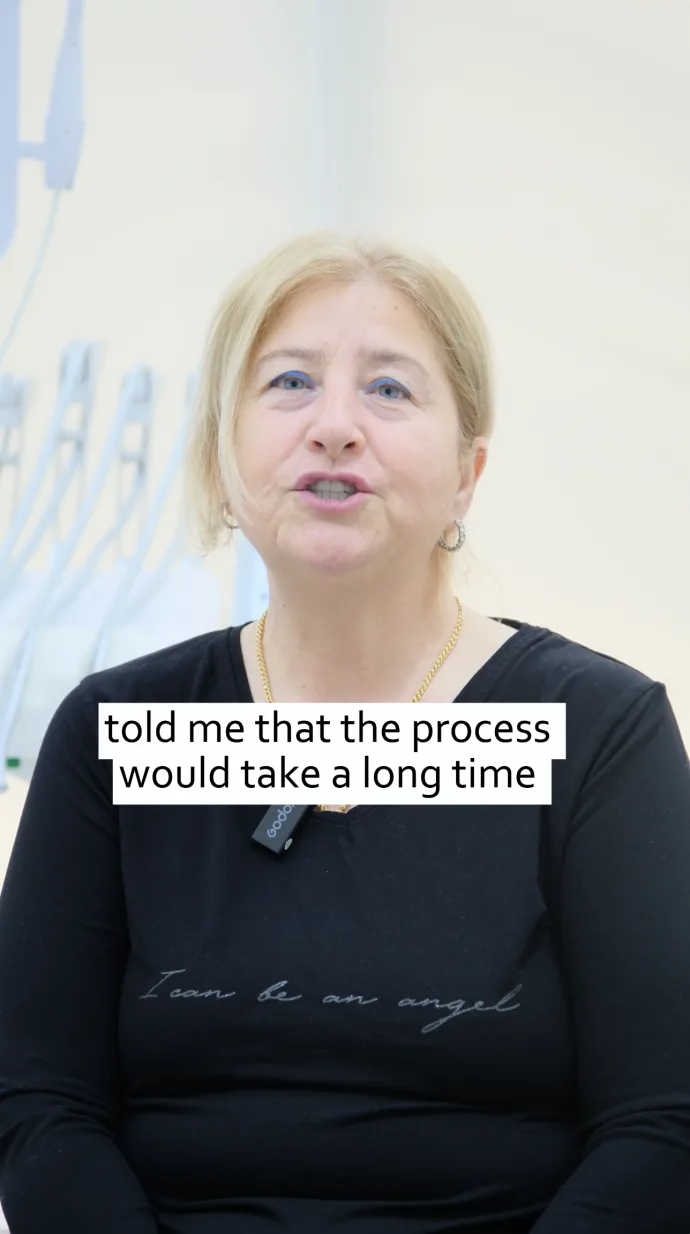 Patient speaking about the treatment process